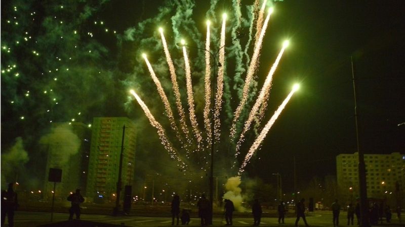 Novoroční ohňostroj se konal opět v Ostravě-Hrabůvce